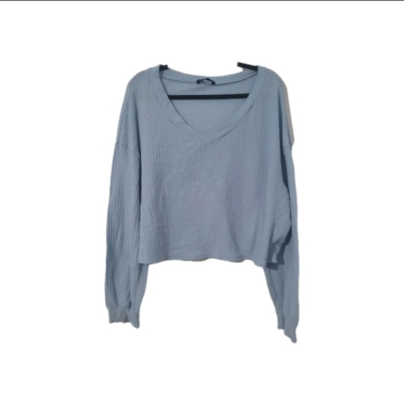 Tops - Light Blue V-Neck Women's Top